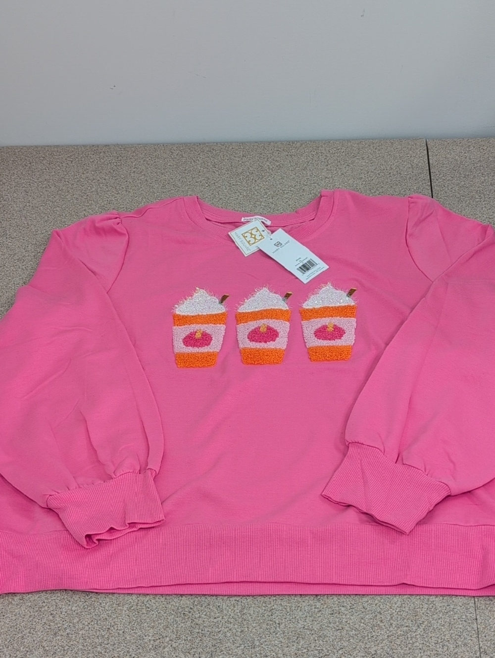 Mary Square Shelby Sweatshirt Top, Cherry Shake Ice Cream Coffee, New, Size 2X - Picture 2 of 11